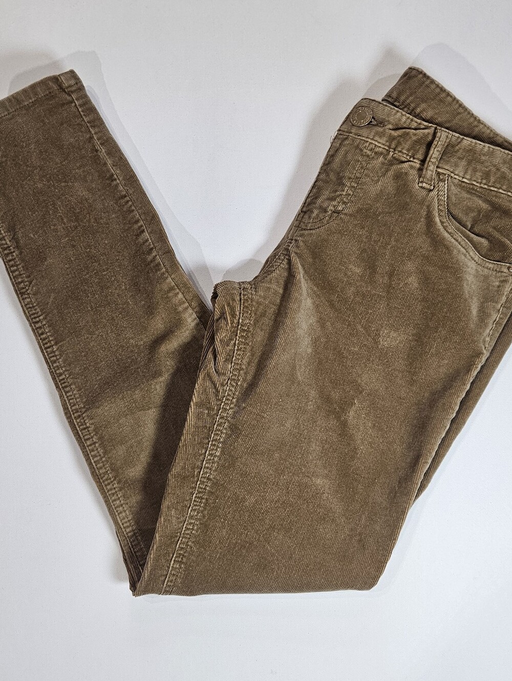 Mossimo Supply Co Corduroy Pants Womens Size 9 Slim Brown Skinny Leg Retro Style
